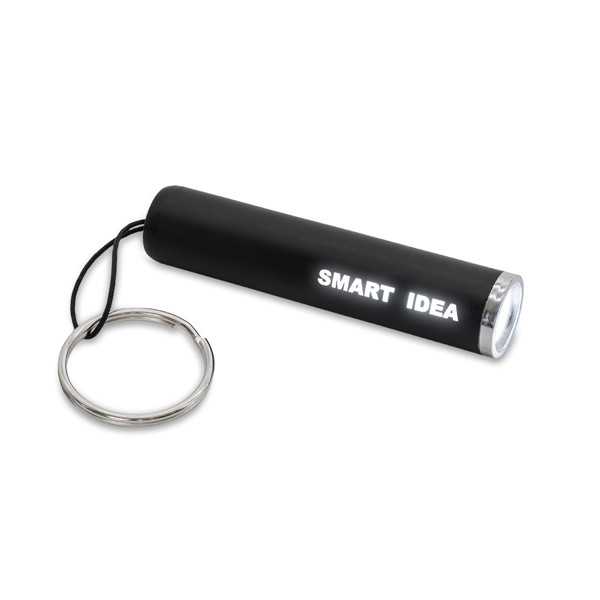 LumiRing Keychain flashlight with illuminated logo - Black
