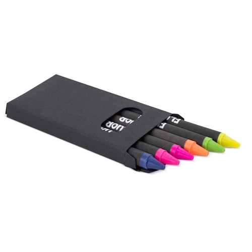 SET 6 WAX FLUO CRAYONS "LUMYNI"