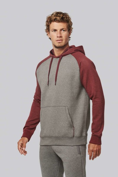 Adult Two-Tone Hooded Sweatshirt - Grey Heather / Sporty Navy / XS