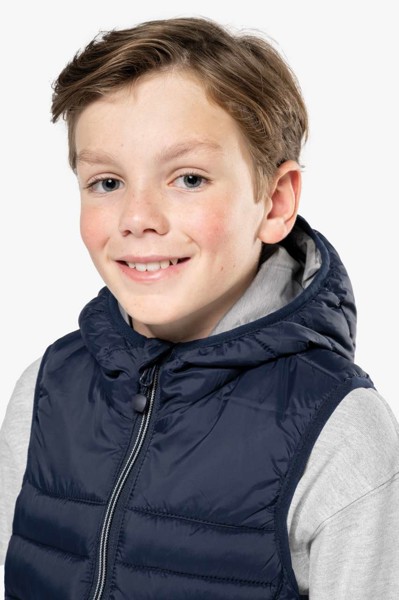 Kid's Hooded Bodywarmer - Black / 12/14