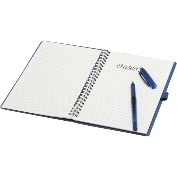 Carnet A5 à couverture souple réutilisable et parure de stylos Slate (encre noire) - Marine