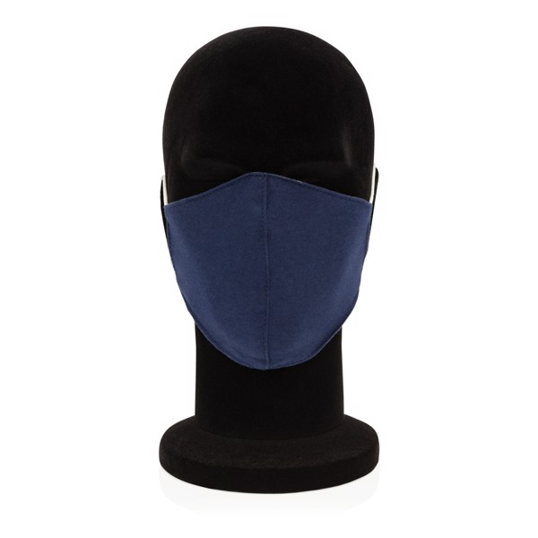 Masque barrière réutilisable à 2 couches en coton - Bleu Marine