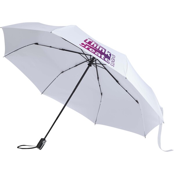 Gale 27" foldable auto open & close RPET umbrella - White