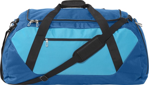 Polyester (600D) sports bag - Dark Blue / Light Blue