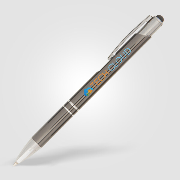 Crosby Shiny Pen w/Top Stylus - Gunmetal / Laser