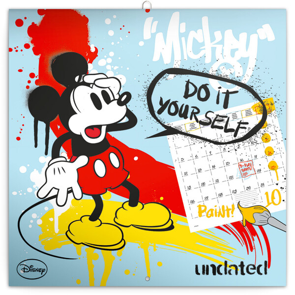 Poznámkový Kalendár Mickey Mouse – Diy: Maľovankový Kalendár, 30 x 30 cm