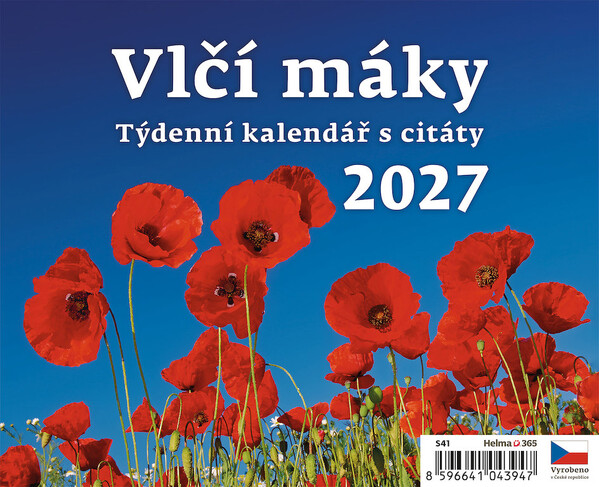 Plánovací stolní kalendář Vlčí máky se stojánkem