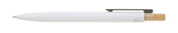 Branco ballpoint pen recycled aluminum,bamboo clip - White