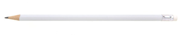 Lungo* Pencil With Rubber, Sharpened - White