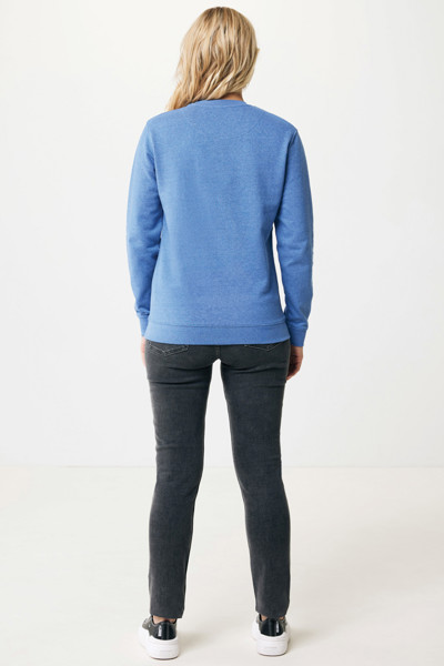 Pull à col rond en coton recyclé non teinté IQONIQ Denali - Heather Blue / XXL