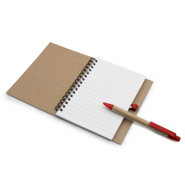 Notebook A6 with ball pen | Sidney - red