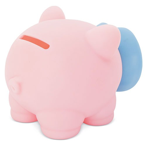 HUCHA CERDITO "BEBITO" - Blanco / Fucsia
