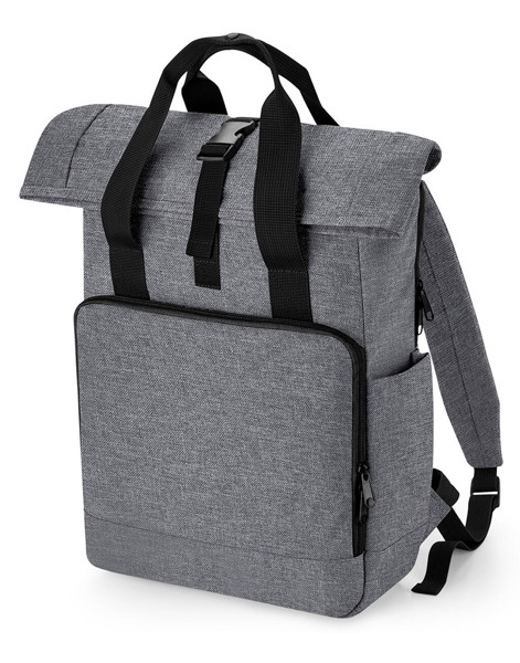 Recycled Twin Handle Roll-Top Laptop Backpack - Grey Marl / ONE SIZE