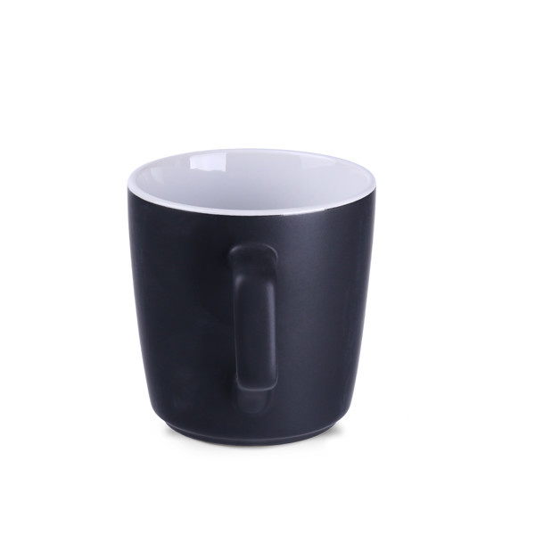 Barrel Supreme ceramic mug, 90mm height - Black / White