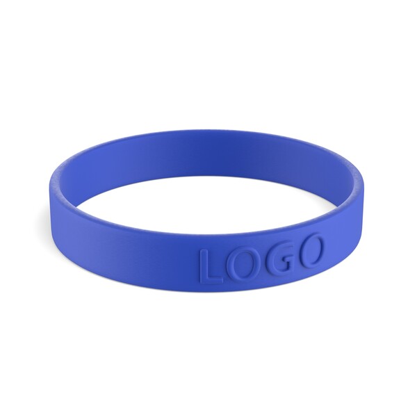 Pulseira de silicone personalizada (12mm width) - Dark Azure Blue / 18x1.2x0.2cm