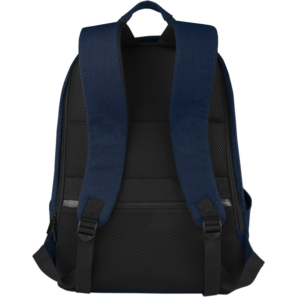 Sac à dos anti-vol pour ordinateur portable Joey de 18 L en toile recyclée GRS 15,6 pouces - Marine