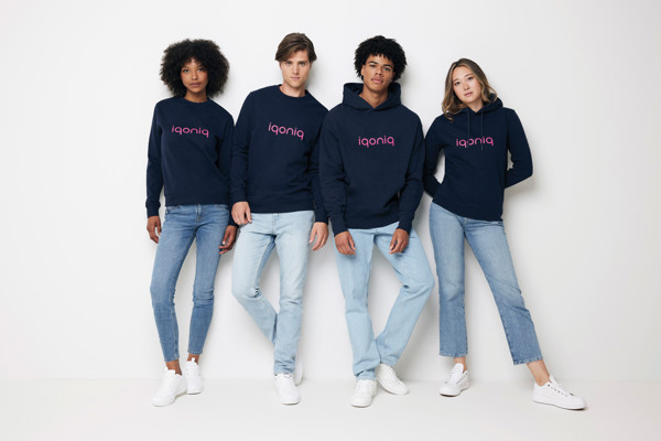 Sweater à col rond en coton recyclé Iqoniq Zion - Bleu Marine / XXS
