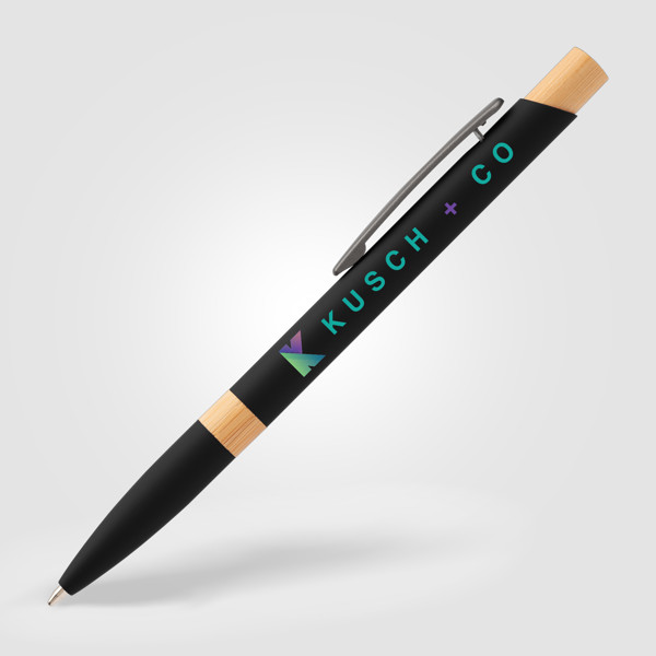 Reborn Designer Softy Stylo en aluminium recyclé - Noir / Jet d’encre 4 couleurs