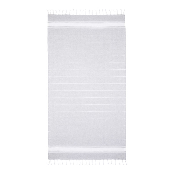 Brisača za plažo z resicami iz recikliranega bombaža, 90x170 cm - Siva
