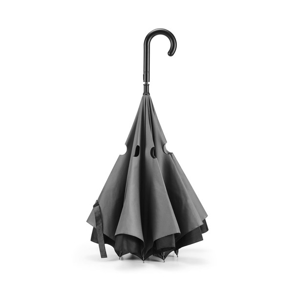 ANGELA. 190T pongee reversible folding umbrella - Grey