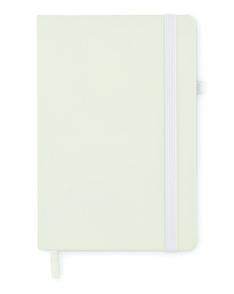 Carnet A5 ligné en PU recyclé Arpu - Blanc