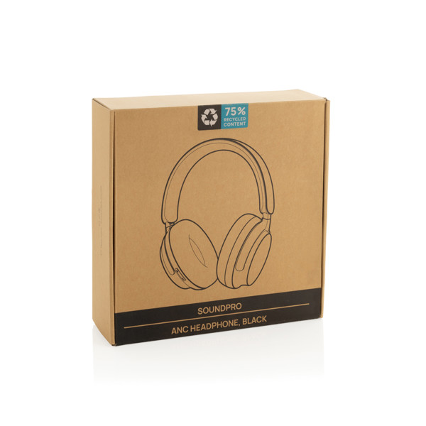 Casque ANC en plastique recyclé RCS Soundpro - Noir