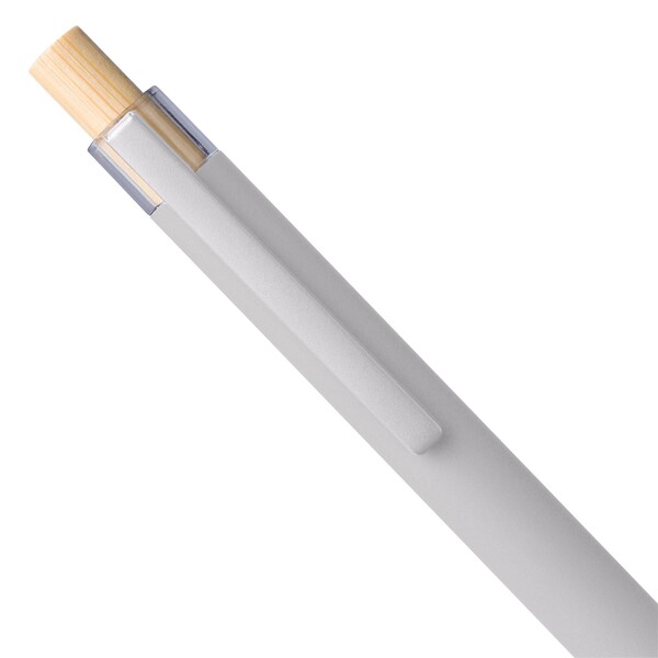 Recyklované hliníkové guľôčkové pero Kira - Biela / Modrá