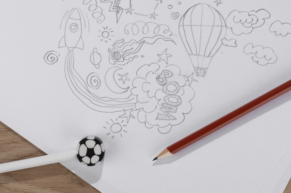 PENCIL with eraser FUNNI MIX - Frog - white