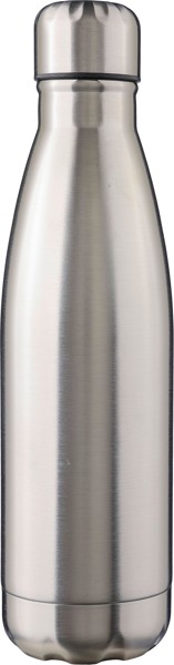 Gourde simple paroi de 650 ml en acier inoxydable recyclé Sumatra - argenté