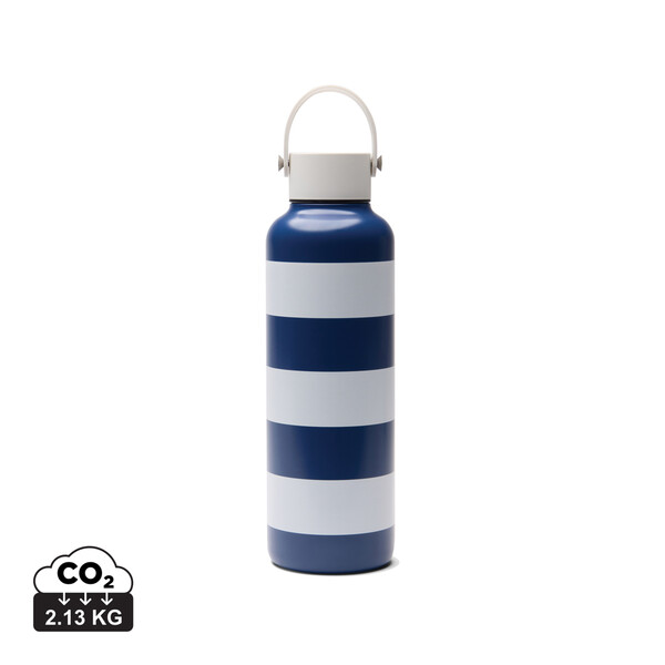 VINGA Bouteille 600ml en acier inoxydable RCS Lagoa - Bleu Marine / Blanc