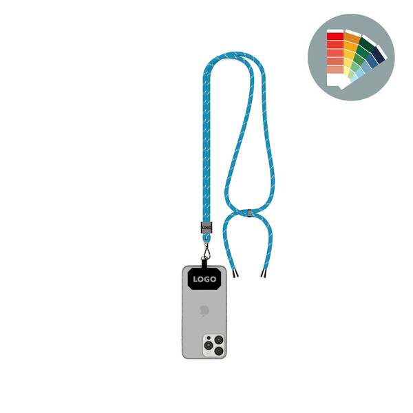 Crossbody 2-tone cord phone holder made of polyester - Own PMS / Own PMS