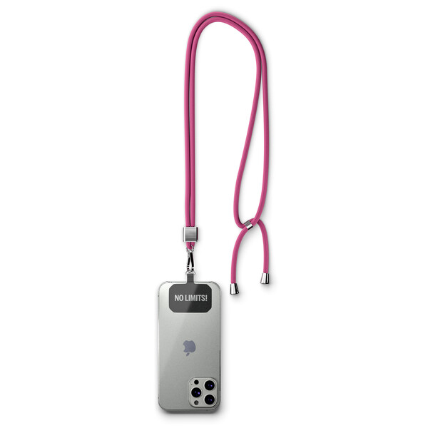 Crossbody, trendy 2-tone cord phone holder made of recycled polyester (rPET) - Dark Azure Blue / White / Black accessories