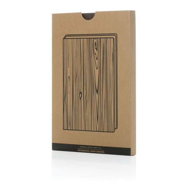 Kavana wood print A5 notebook - Dark Brown