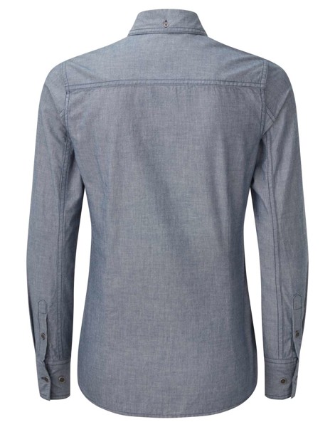 ŽENSKA ORGANSKA KOŠULJICA OD ŠAMBREA ​​IZ POŠTENE TRGOVINE - Siva Denim / L