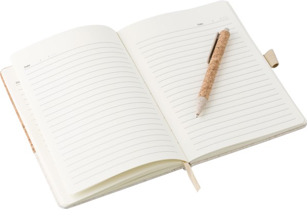 Kurk en linnen notitieboek met pen Kenzo