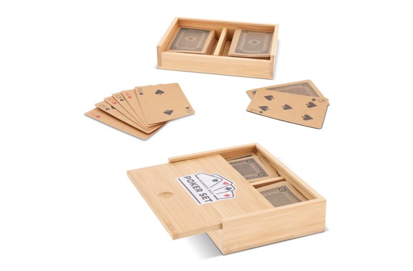 Playing card set in bamboo box