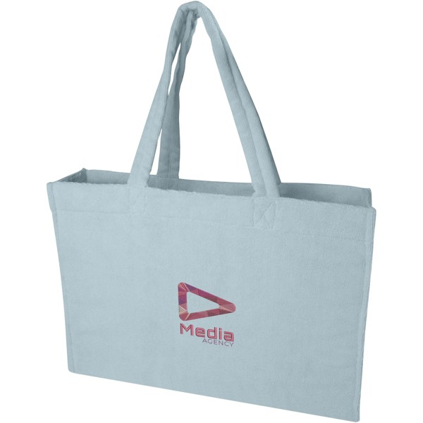 Siam GRS-recycelte Strandtragetasche aus Frottee 13 L - Cloud Blue