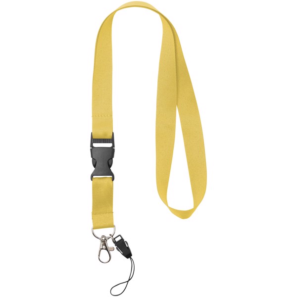 Sagan phone holder lanyard with detachable buckle - Yellow