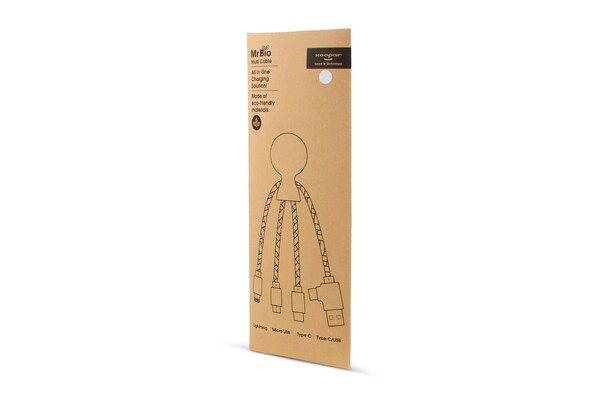 Xoopar Mr. Bio cable, USB, USB-C, recycled plastic - White