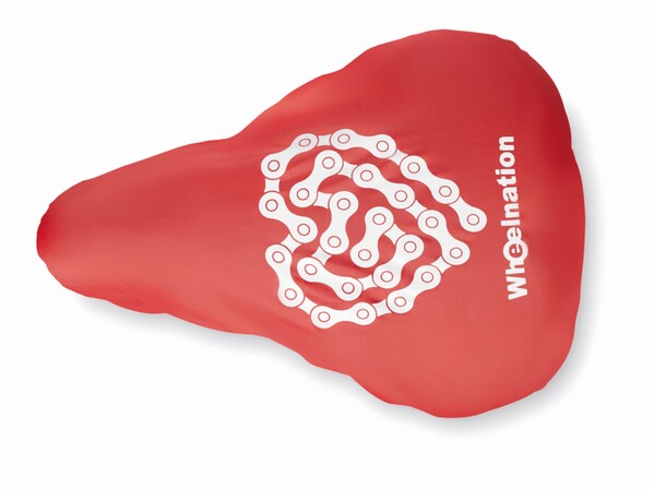 Full colour 210D polyester saddle cover - Black elastic