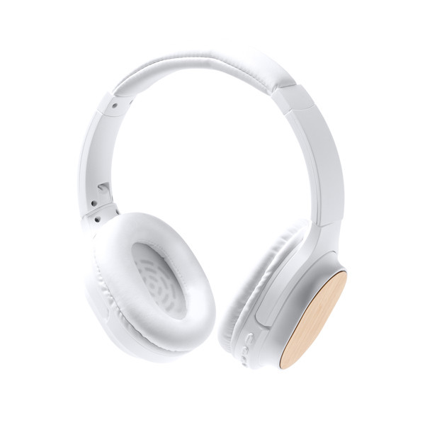 Wireless headphones personalised in recycled ABS and bamboo with Bluetooth and built-in microphone