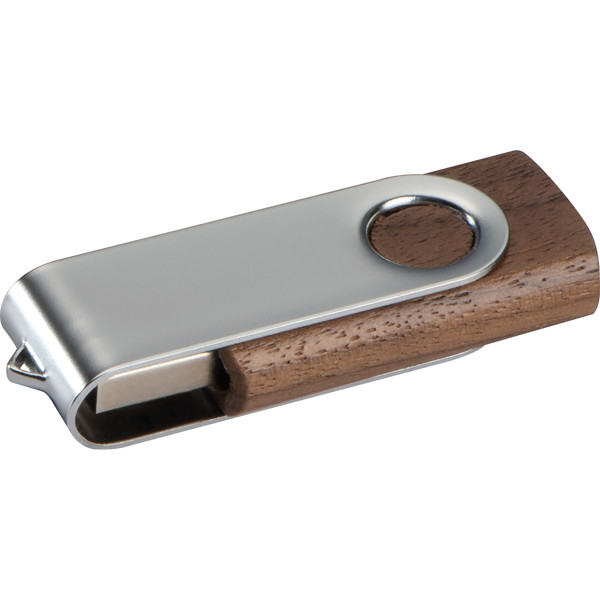 Twist USB Stick with dark wood cover 8GB RUTA - Brown