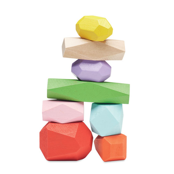 Dolmen stacking puzzle set, wood, 8 pieces