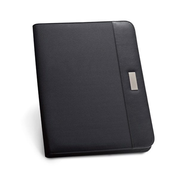 PASZO. Porte-documents A4 en PU et microfibre avec bloc de pages lignées