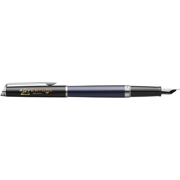 Hemisphere colour blocking fountain pen with palladium trim (blue ink) - Blue / Black