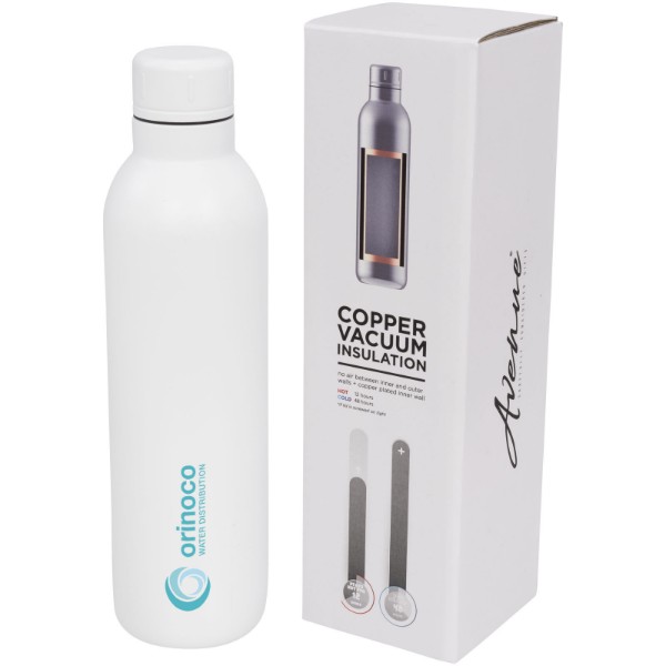 Odin 510 ml copper vacuum insulated water bottle - White