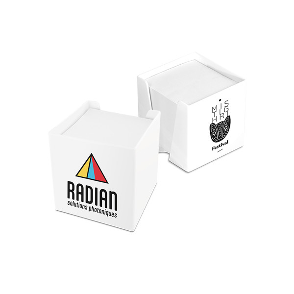 PAPER BLOCK HOLDER (89x89x77mm) - Blanc opaque / 