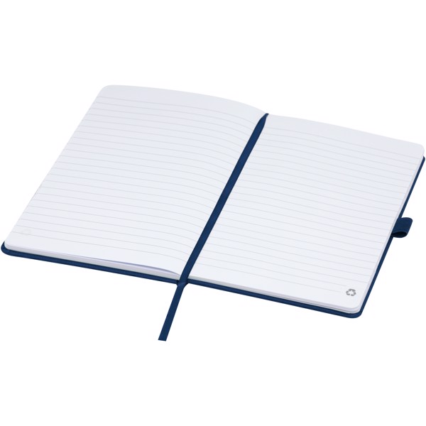 Caderno A5 de papel reciclado com capa RPET "Honua" - Azul marinho