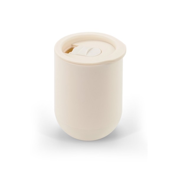 ADLINGTON. Ποτήρι ταξιδιού από PP με διπλό τοίχωμα μονωμένο με αέρα - Λευκό Παστέλ