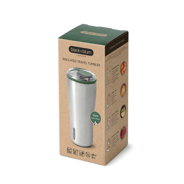Cestovní nerezový termo hrnek 600ml Black+Blum - Olivově Zelená